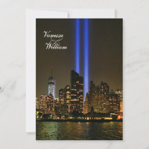 NYC-Skyline: WTC 9/11 Tribute In Light #1 Hochzeit Einladung