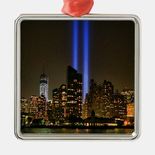 NYC Skyline: WTC 9/11 Tribute in Light 2013 #1 Ornament Aus Metall (Vorne)