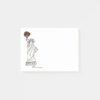 NYC Statue of Liberty Pink Blume Bouquet Post its
