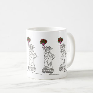 NYC Statue of Liberty Rose New York Valentine Tass Tasse