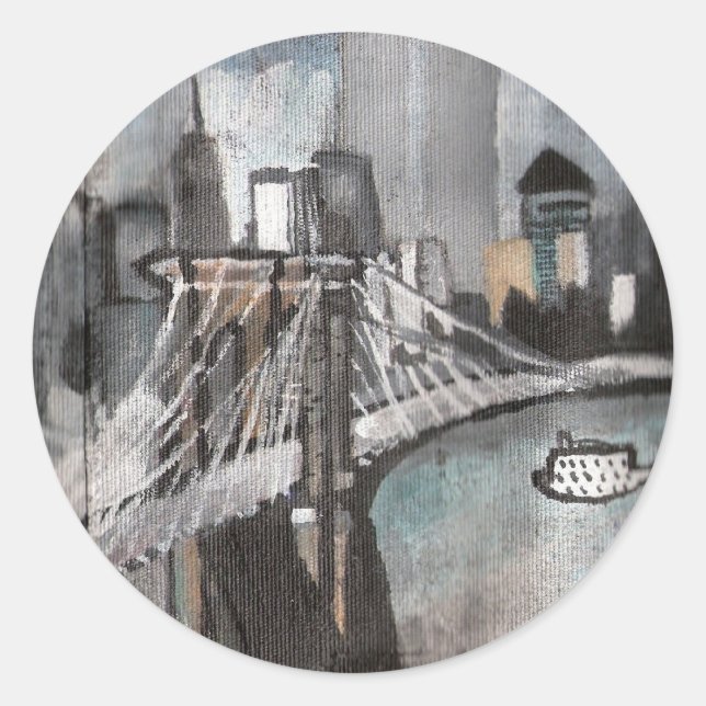 NYC-Sticker Runder Aufkleber (Vorderseite)