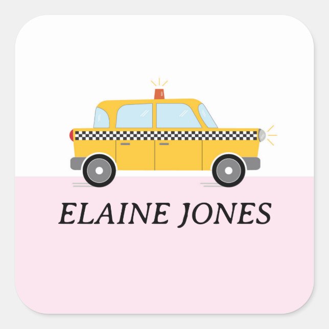 NYC TAXI QUADRATISCHER AUFKLEBER (Vorderseite)