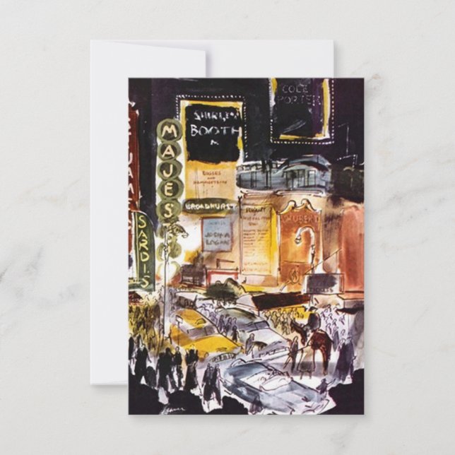 NYC Theater District RSVP Card ~Spaß zum Anpassen (Vorderseite)