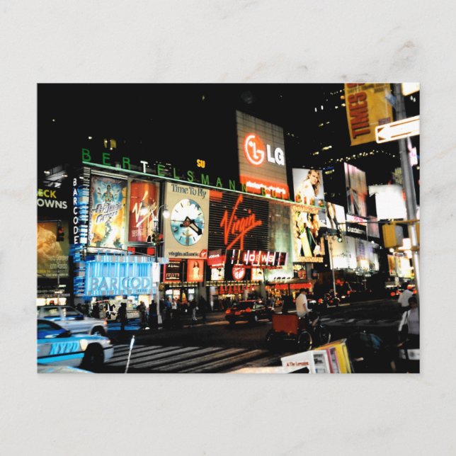 NYC Times Square Broadway New York City Postcard Postkarte (Vorderseite)