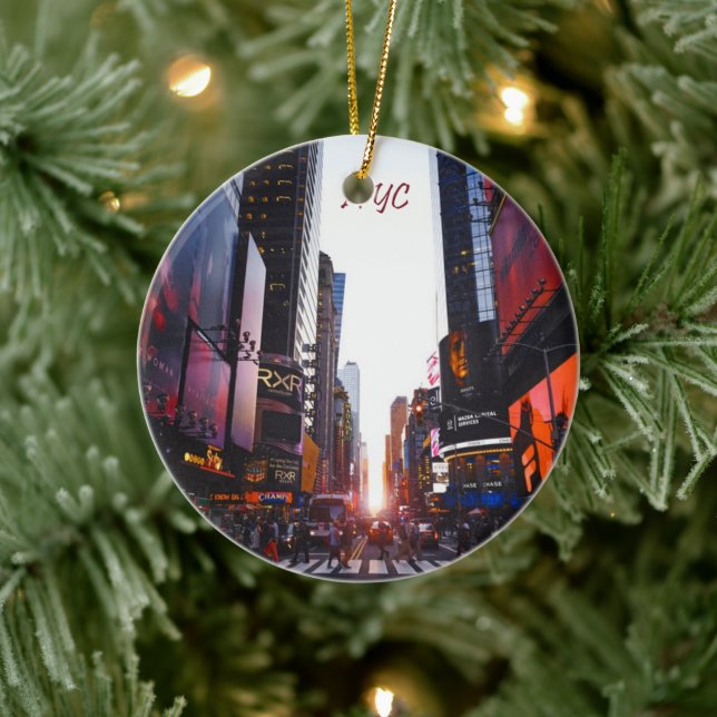 NYC Times Square New York City Keramik Ornament (Baum)