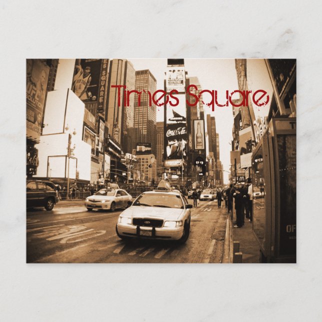 NYC Times Square Taxi Postkarte (Vorderseite)