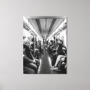 NYC-U-Bahn-Pendeln – Ein Moment unter New Yorkern Leinwanddruck