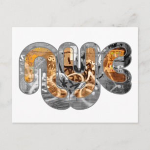 NYC und eine Graffiti-Mauer in Brooklyn, New York  Postkarte