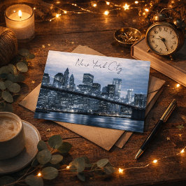 NYC Unforgettable Night Skyline  Postkarte