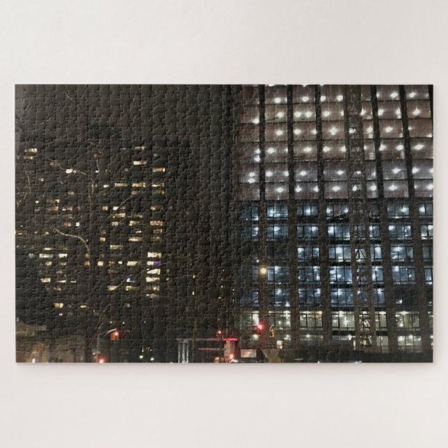 NYC Upper West Side Night Construction Site Puzzle (Horizontal)