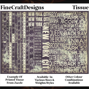 NYC Urban Typography Collage Panel FB2 Dekoupage Seidenpapier