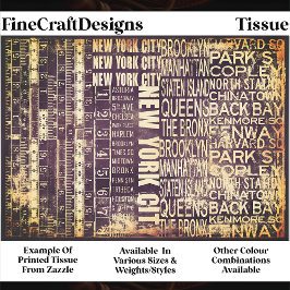 NYC Urban Typography Collage Panel FB3 Dekoupage Seidenpapier
