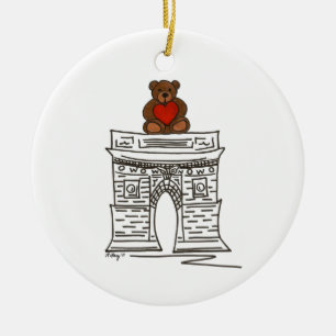 NYC Valentine's Day Washington Square Arch Keramik Ornament