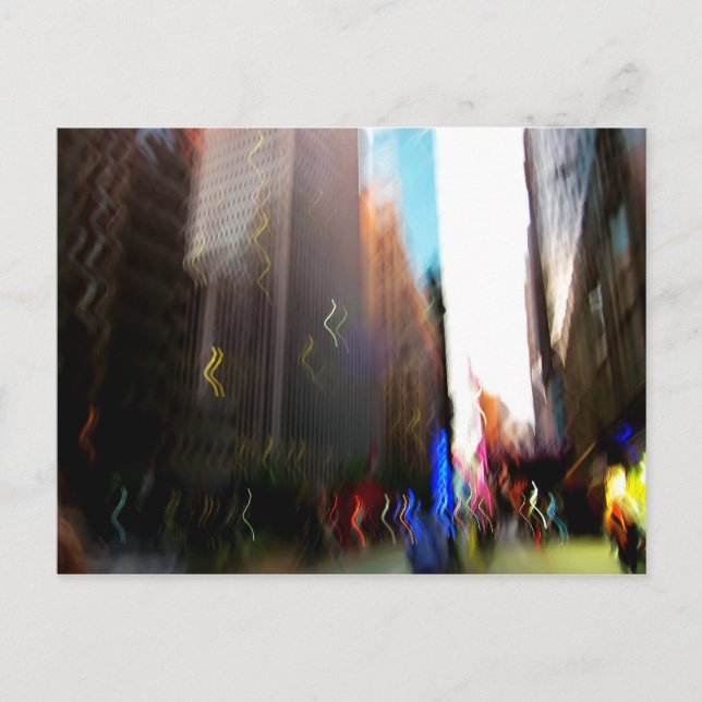 NYC Vertikale Blur Postkarte (Vorderseite)