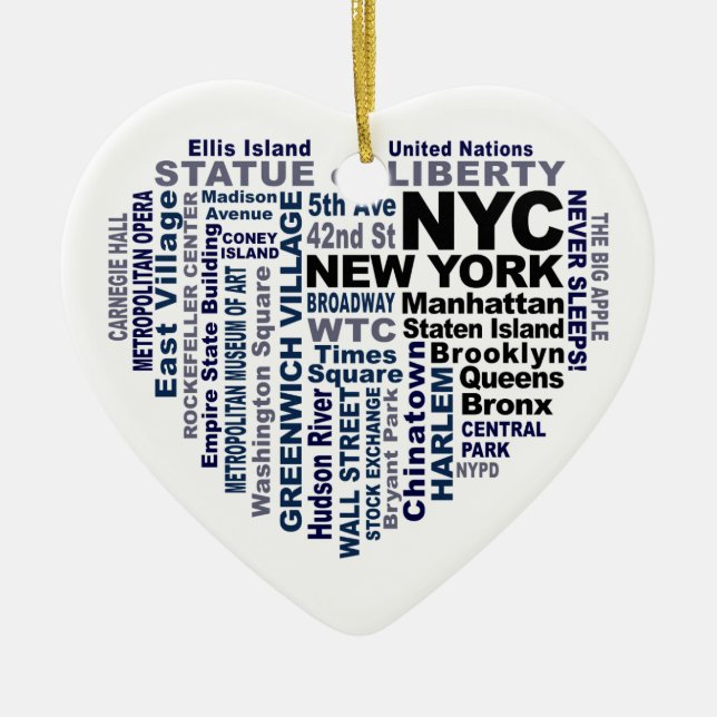 NYC Verzierung - kundengerecht Keramik Ornament (Vorne)