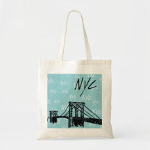 Nyc vibes tote bag (Cyan)