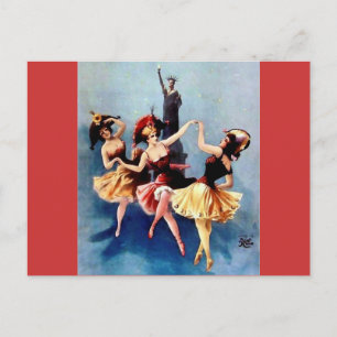 NYC Vintage Ballerinas Tanz Postkarte