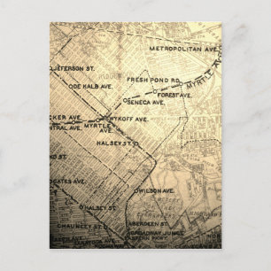 NYC Vintage Map Postkarte