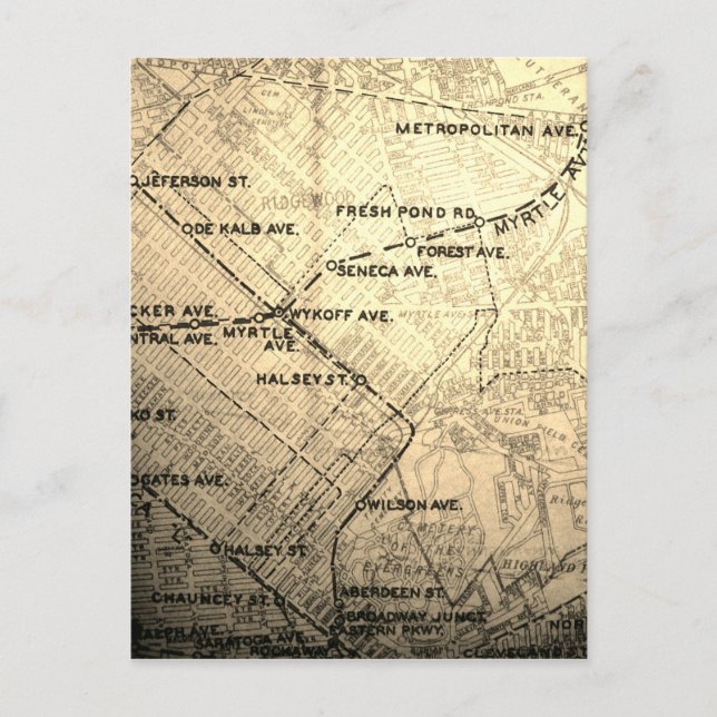 NYC Vintage Map Postkarte (Vorderseite)