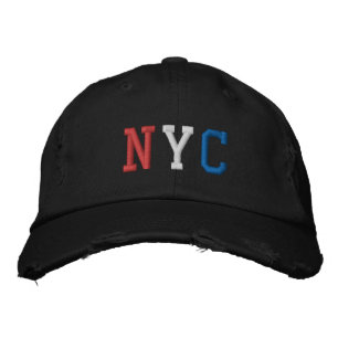NYC Vintage-Stil Amerikanisch Rot Weiß Blau Bestickte Baseballkappe