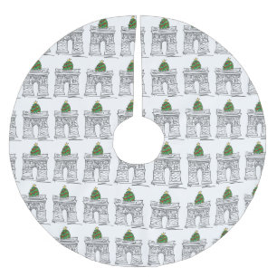 NYC Washington Square Arch Greenwich Village Tree Polyester Weihnachtsbaumdecke