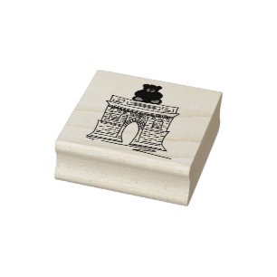 NYC Washington Square Arch Valentine's Day Bear Gummistempel