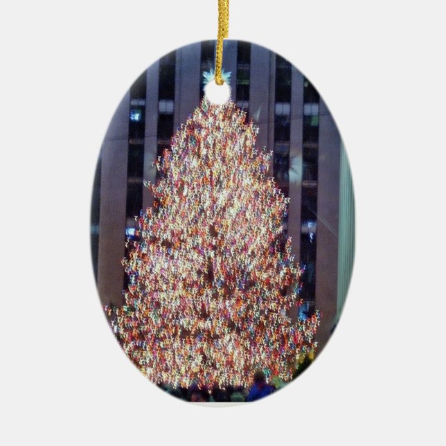 NYC Weihnachtsbaum-Verzierung Keramikornament (Vorne)