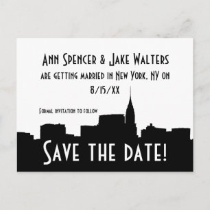 NYC Weite Chrysler 01B Silhouette Save-the-Date-Ka Ankündigungspostkarte