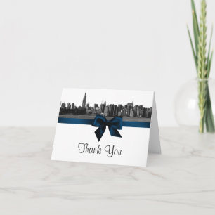 NYC Weite Skyline Geätzt BW Navy Blau H Danke