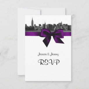 NYC Wide Skyline Etched BW Lila UAWG 1 RSVP Karte