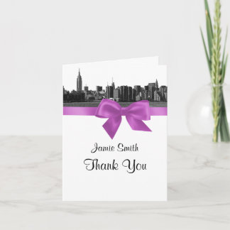 NYC Wide Skyline Etched BW Lilac Vielen Dank, viel Dankeskarte