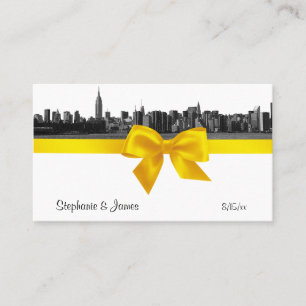 NYC Wide Skyline Etched BW Yellow Platzkarten #2