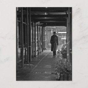 NYC Winter Dog Walker Postkarte