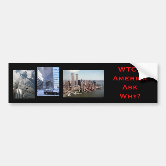 nyc, wtc7, wtc77, WTC7AmericaAsk warum? Autoaufkleber (Vorne)
