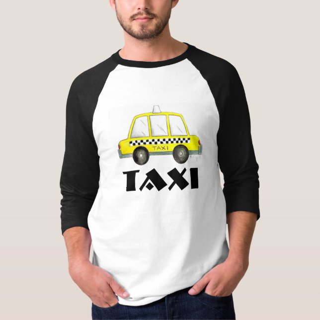 NYC Yellow Checkered Taxi Cab New York City Car T-Shirt (Vorderseite)