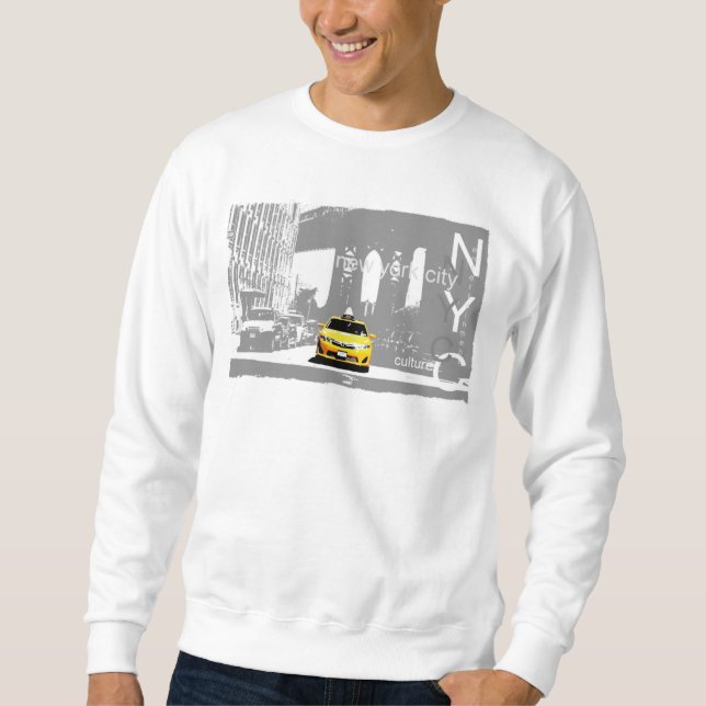 Nyc Yellow Taxi Brooklyn Bridge New York City Sweatshirt (Vorderseite)