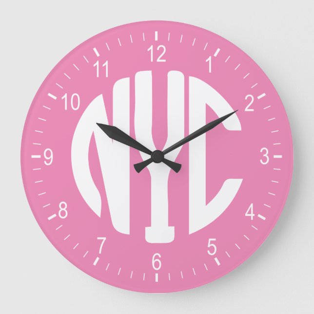 NYC-Zeichen Große Wanduhr (Vorderseite)