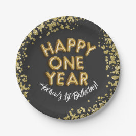 NYE 1. Neue Jahre Geburtstag glücklich Ein Jahr Ei Pappteller
