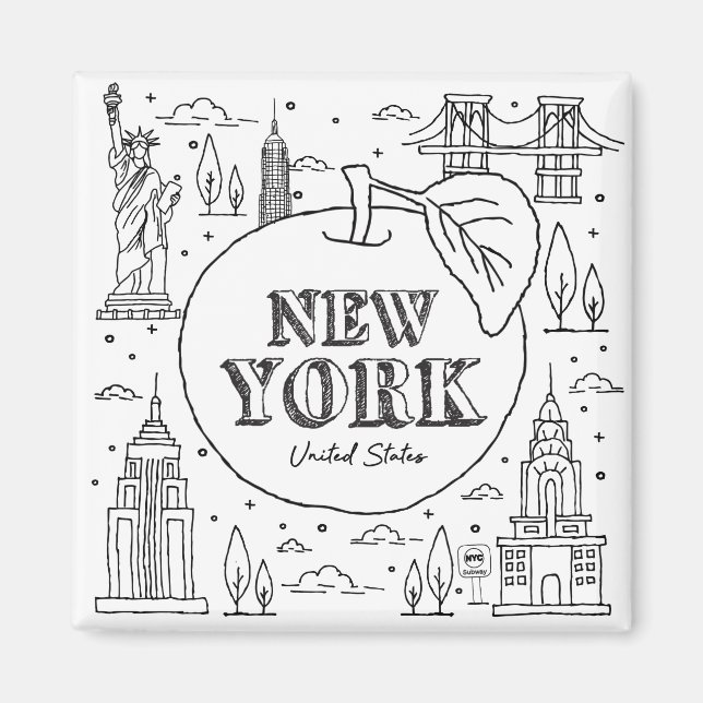 NYE New York Vacation Souvenirs NYC Geschenk Magnet (Vorne)