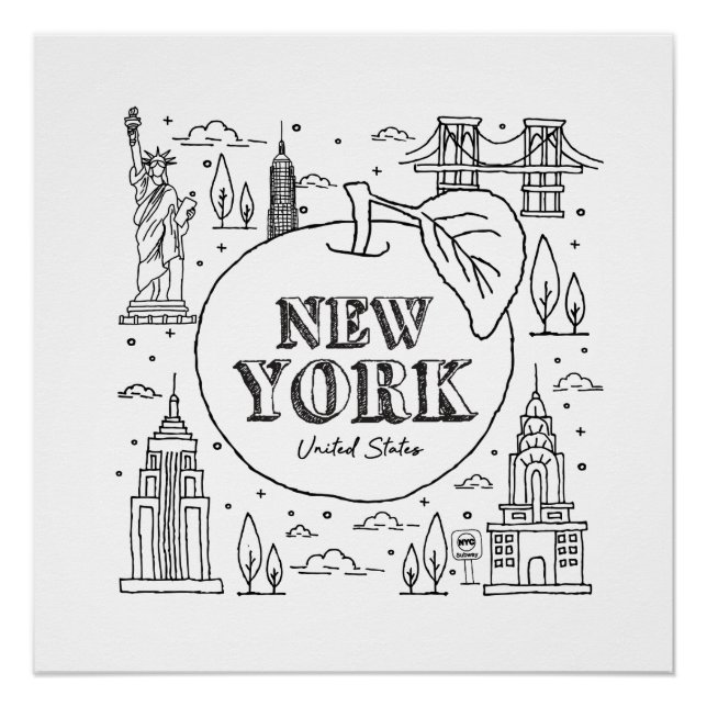 NYE New York Vacation Souvenirs NYC Geschenk Poster (Vorderseite)