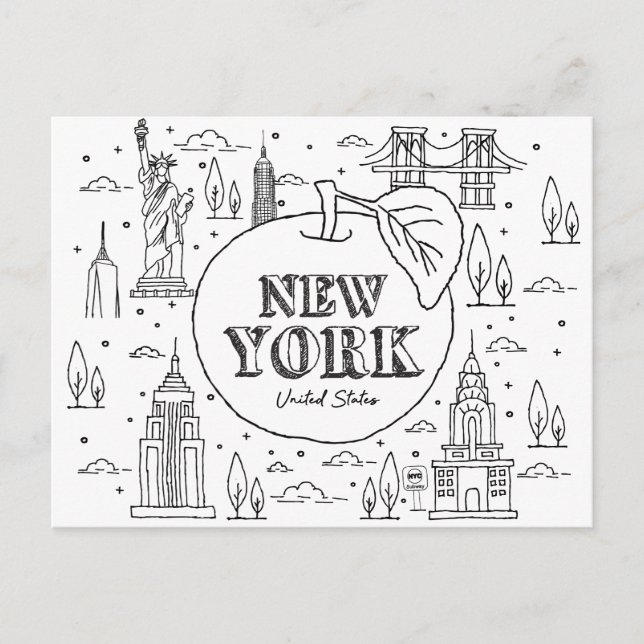 NYE New York Vacation Souvenirs NYC Geschenk Postkarte (Vorderseite)