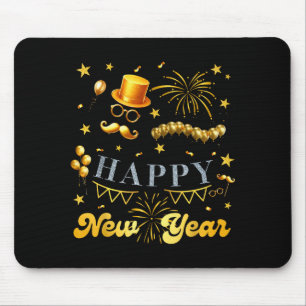 Nye Party Crew Ballon Feuerwerk Familienzusammenku Mousepad