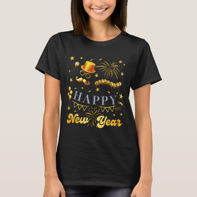 Nye Party Crew Balloon Fireworks Family Reunion Co T-Shirt (Vorderseite)