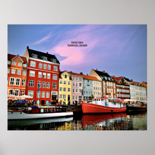Nyhavn Canal, Kopenhagen, Dänemark Poster
