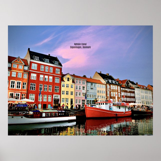 Nyhavn Canal, Kopenhagen, Dänemark Poster (Vorne)