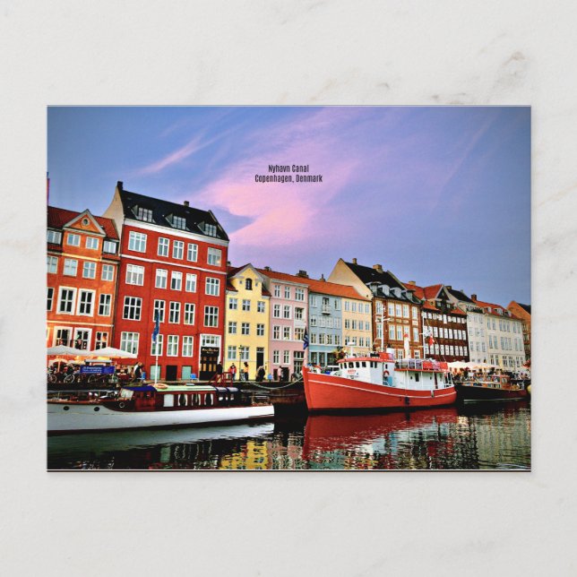 Nyhavn Canal, Kopenhagen, Dänemark Postkarte (Vorderseite)