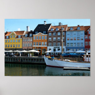 Nyhavn Harbour, Kopenhagen, Dänemark Poster