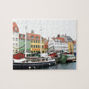 Nyhavn Kanal in Kopenhagen, Danmark Puzzle