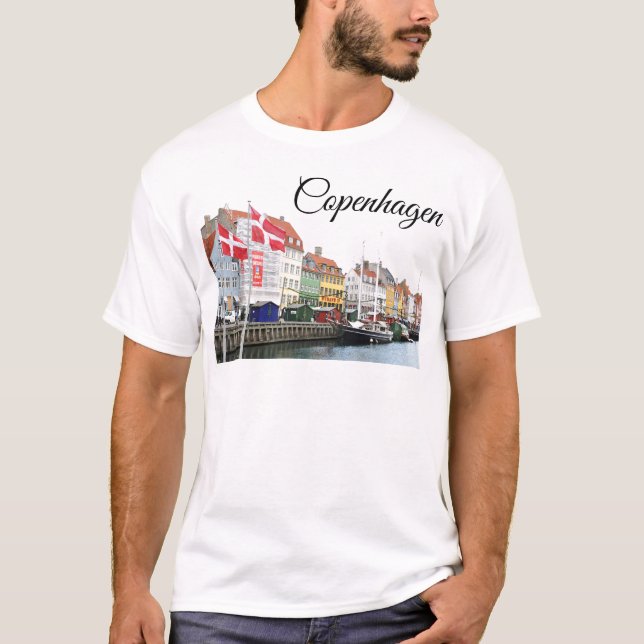 Nyhavn Kanal in Kopenhagen, Danmark T-Shirt (Vorderseite)