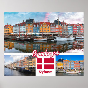 Nyhavn Kopenhagen Dänemark Poster
